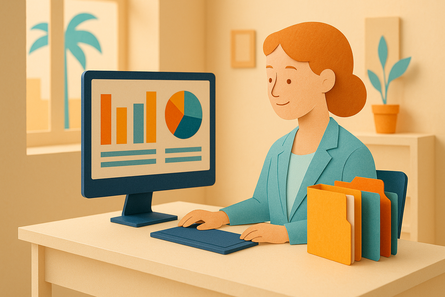 Educator using a tablet to track student attendance in an afterschool program