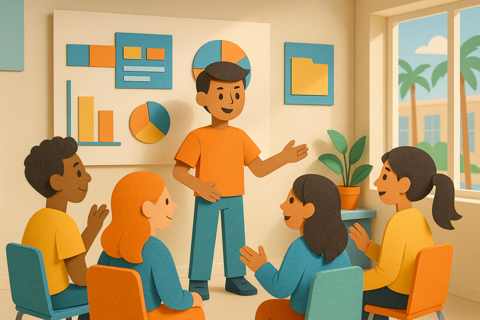 Teenagers participating in a leadership activity, collaborating and learning from mistakes in a supportive environment