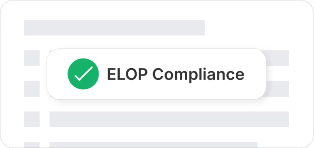 ELOP compliance dashboard showing automated reporting