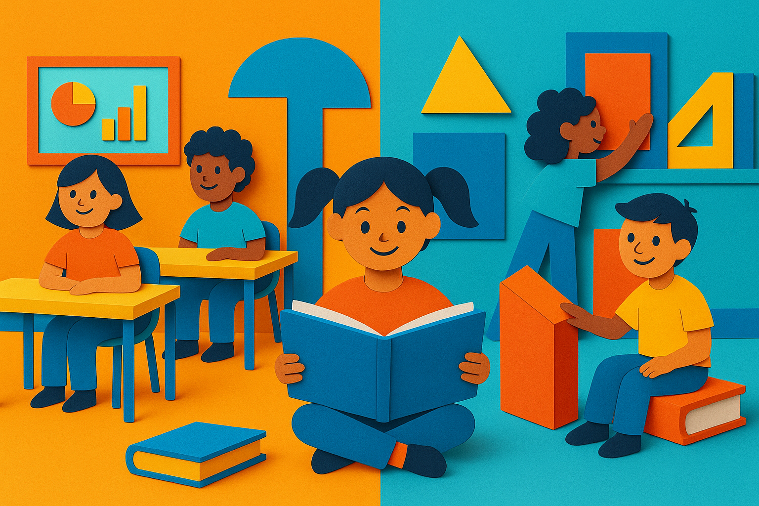 Diverse K-12 students participating in an after-school expanded learning program