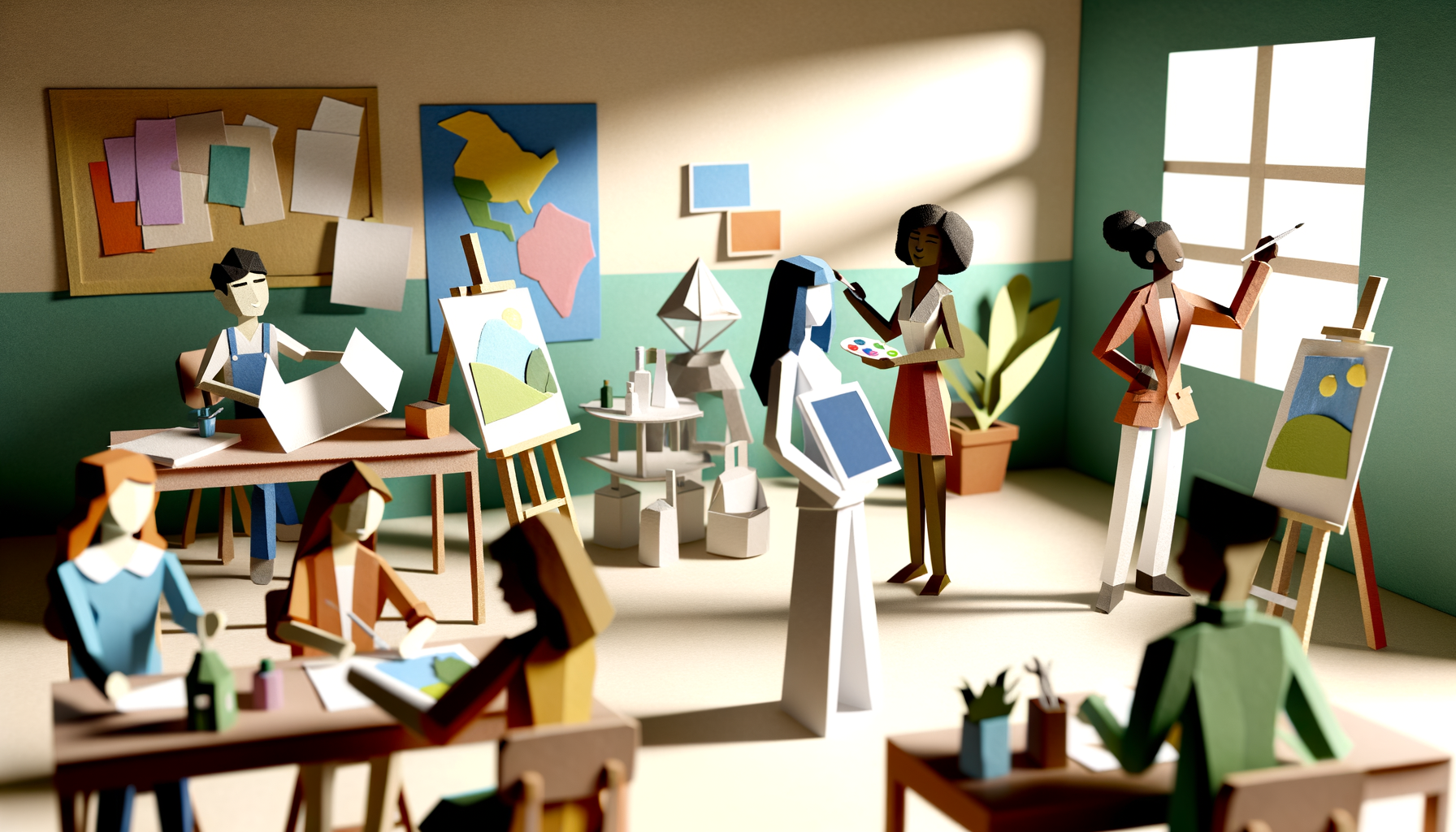 Diverse group of students participating in an engaging afterschool activity with a teacher