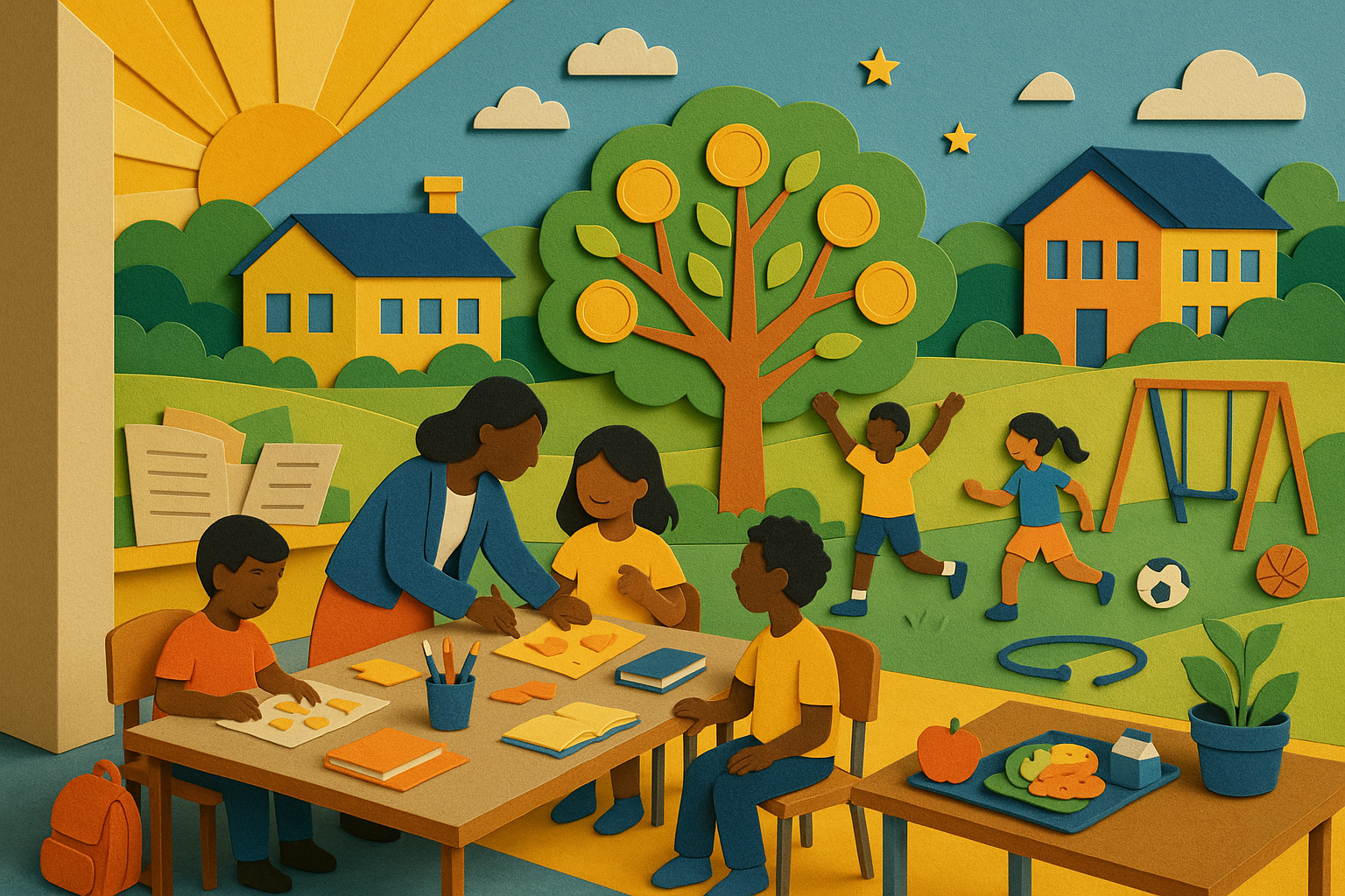Educators and students participating in an engaging afterschool program activity