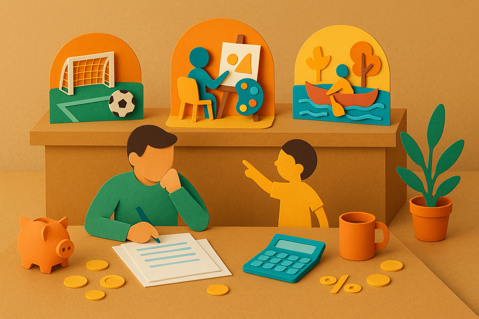 Parent reviewing after school program paperwork for tax deductions